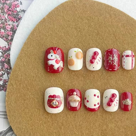 Other - "Golden Gallop" 3D Year of the Horse Press-On Nails 2026 Lunar New Year Size S